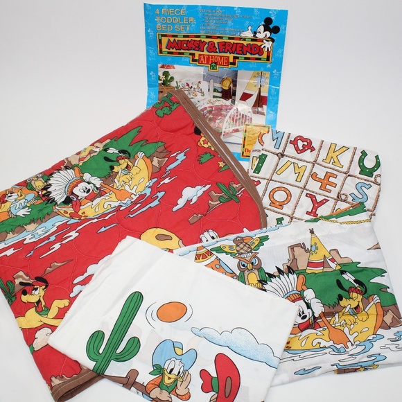 Disney Other - Vintage Disney Mickey & Friends Cowboy Kid Bed Set
